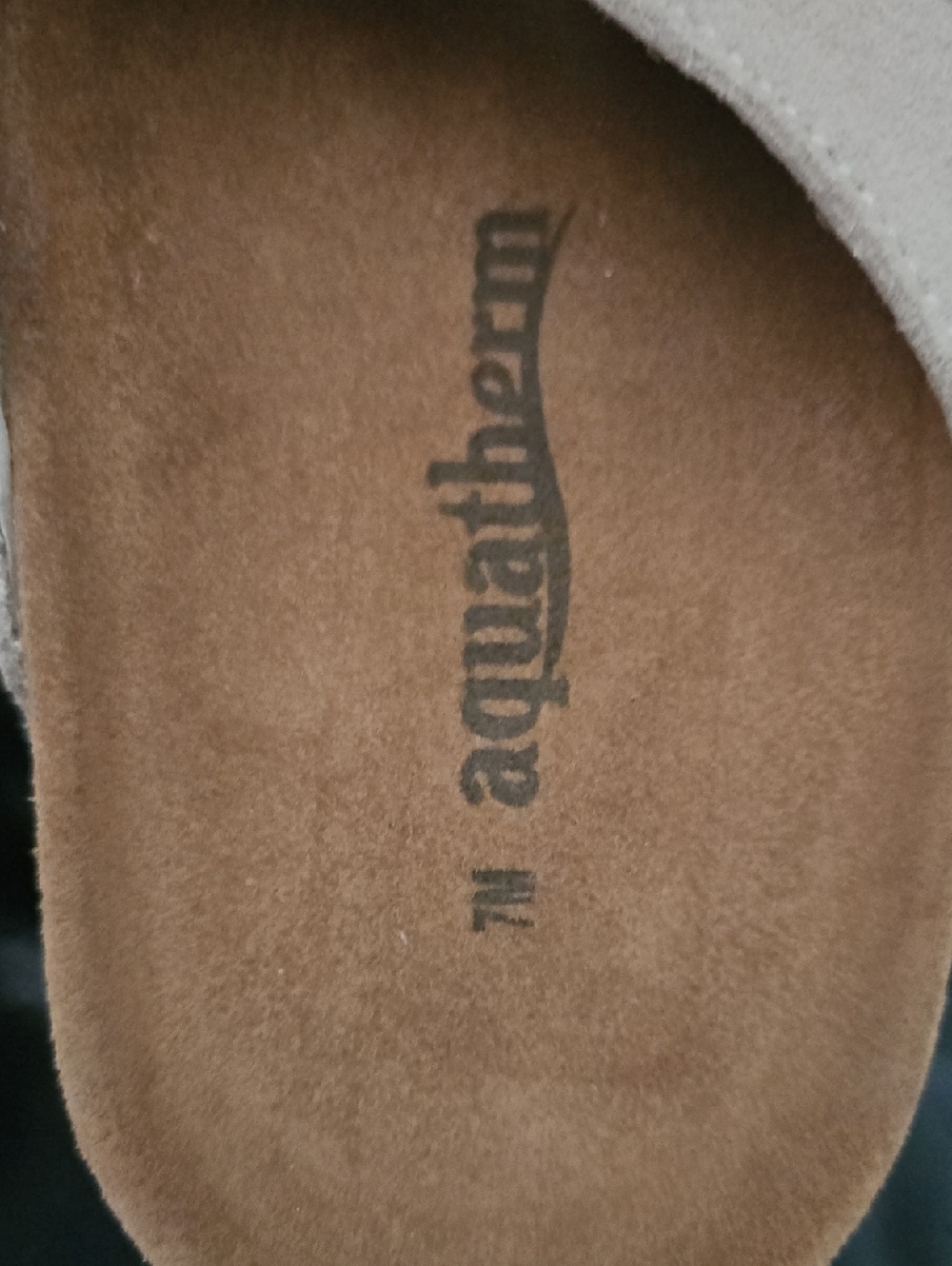 AQUATHERM - Women's Suede Leather Beige Slip On Clogs Sz 7 US - Picture 6 of 10